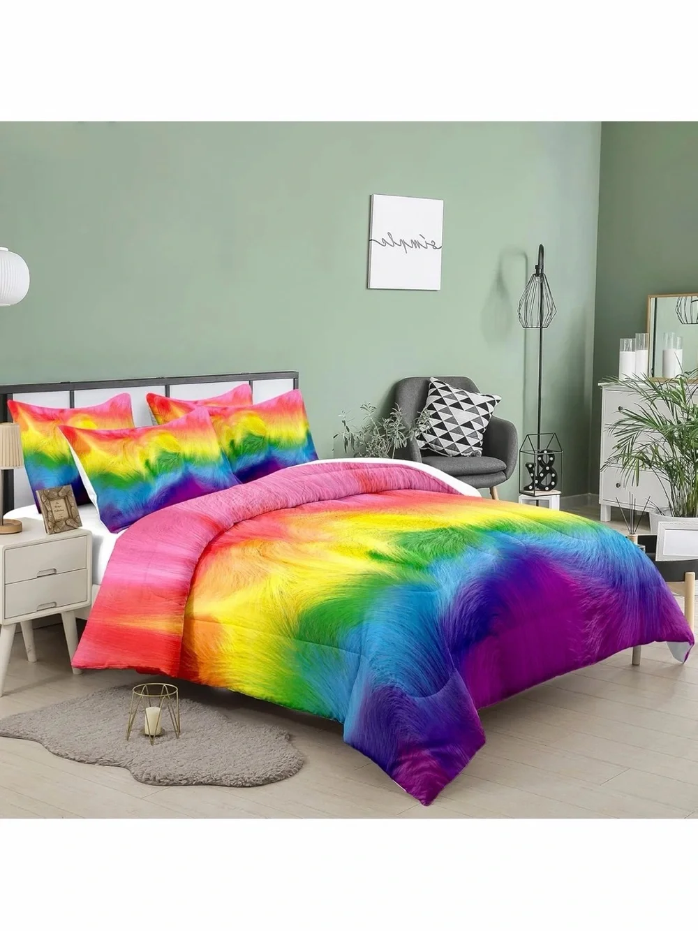 Tailor Shop Cute🥰Cow Rainbow🌈Bedding🛏️Sets Twin Size
